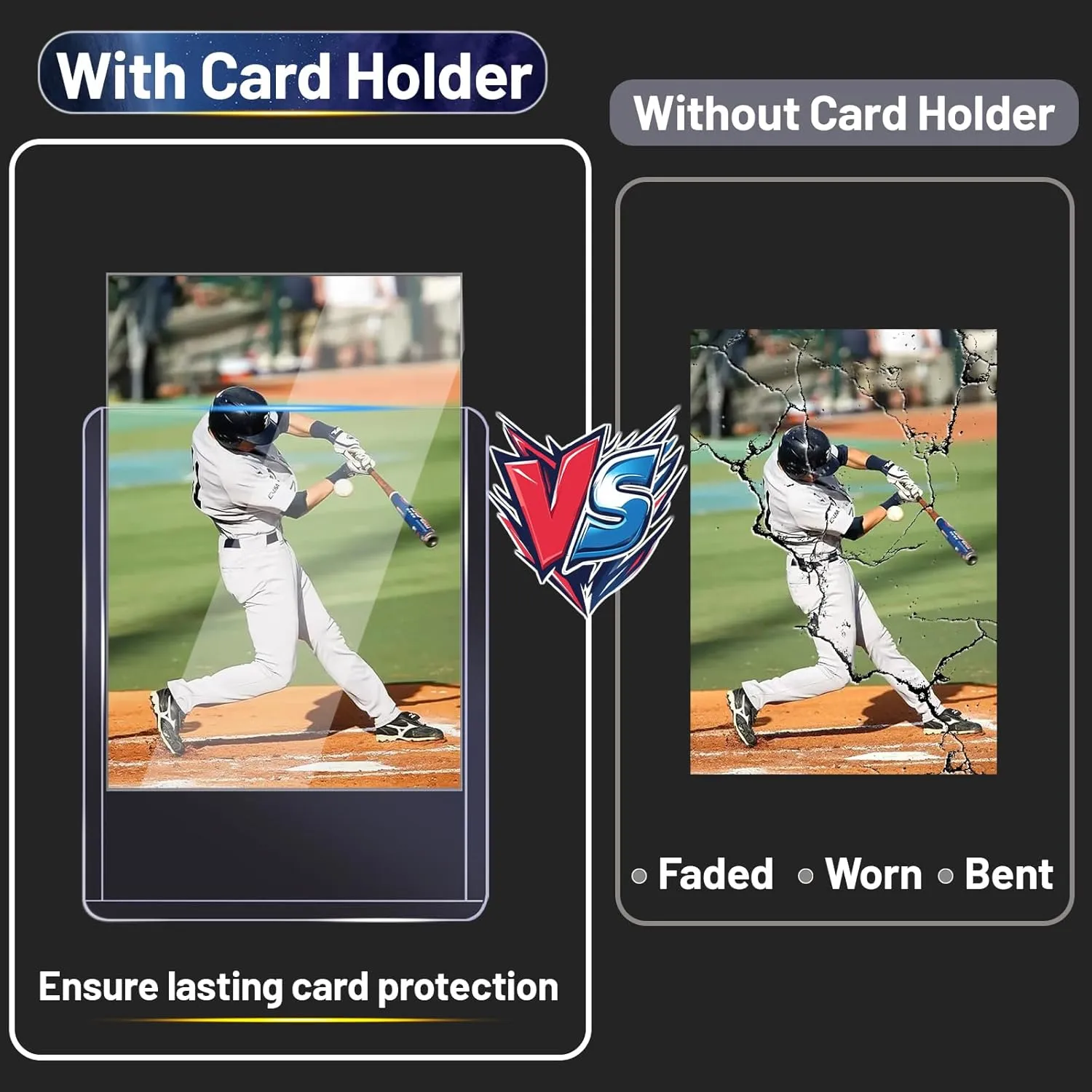 200 Top Loads for Trading Cards  Hard Plastic Holders & Penny Sleeves, 3" x 4" Acid-Free Protectors for Sports and Collectible Cards  Durable, Clear Storage & Display Sleeves
