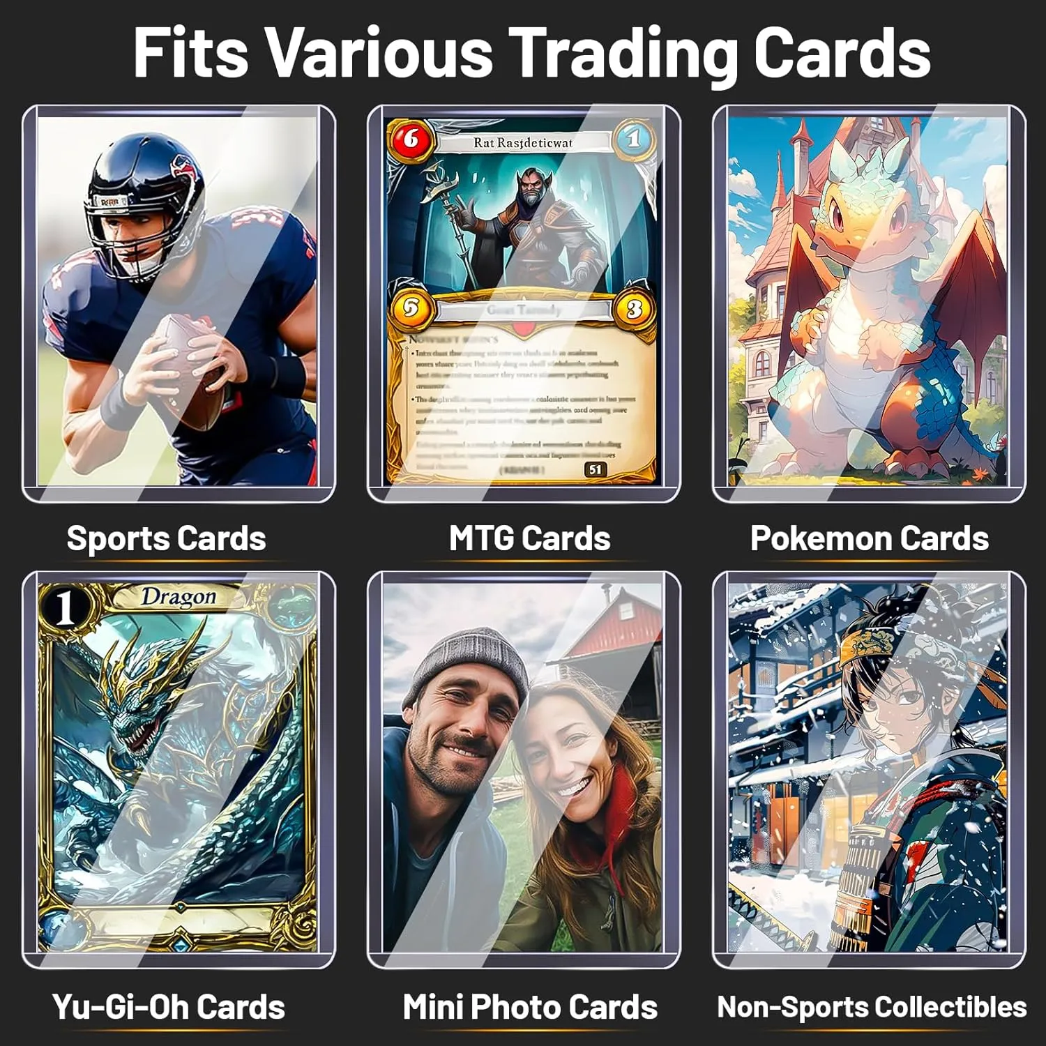 200 Top Loads for Trading Cards  Hard Plastic Holders & Penny Sleeves, 3" x 4" Acid-Free Protectors for Sports and Collectible Cards  Durable, Clear Storage & Display Sleeves