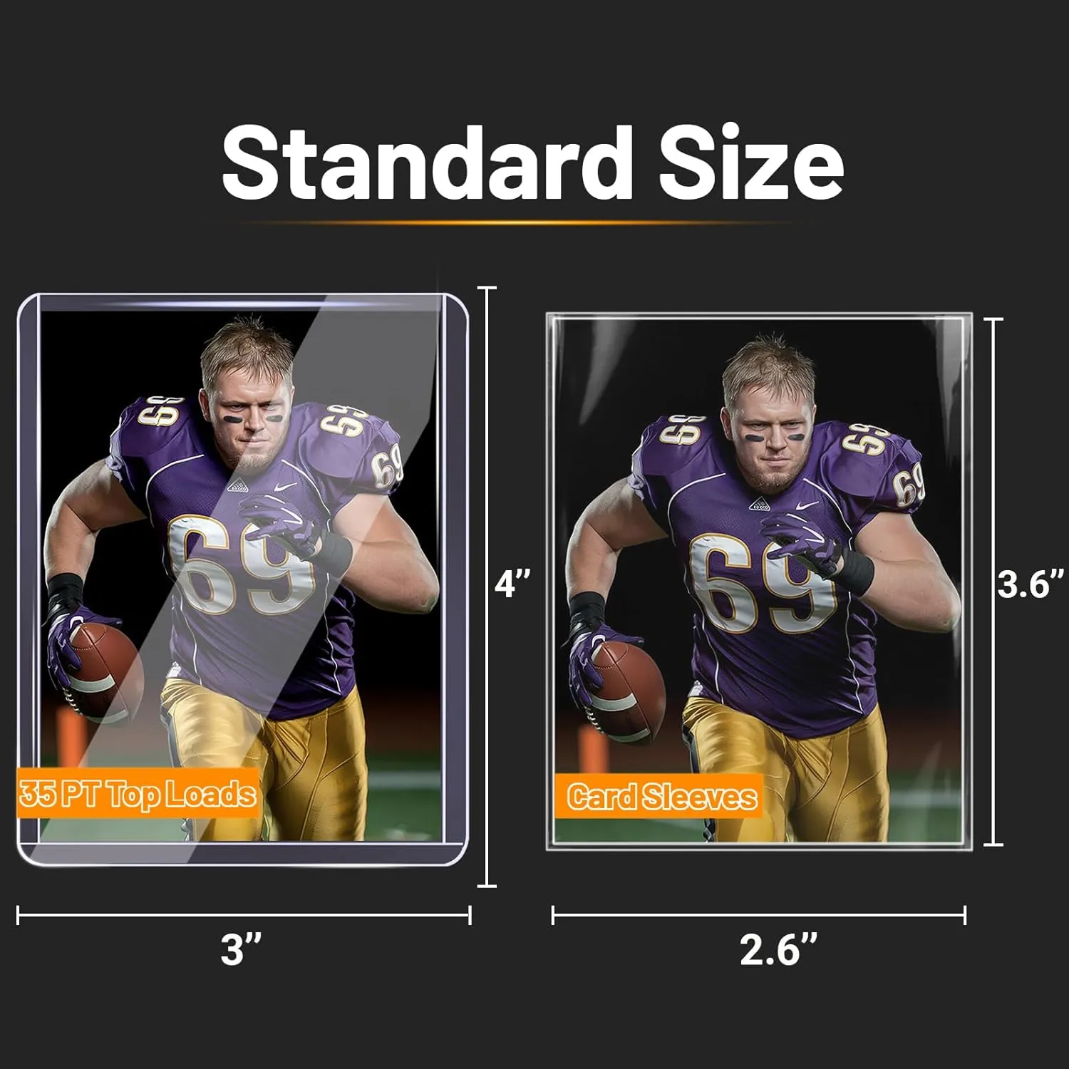 200 Top Loads for Trading Cards  Hard Plastic Holders & Penny Sleeves, 3" x 4" Acid-Free Protectors for Sports and Collectible Cards  Durable, Clear Storage & Display Sleeves