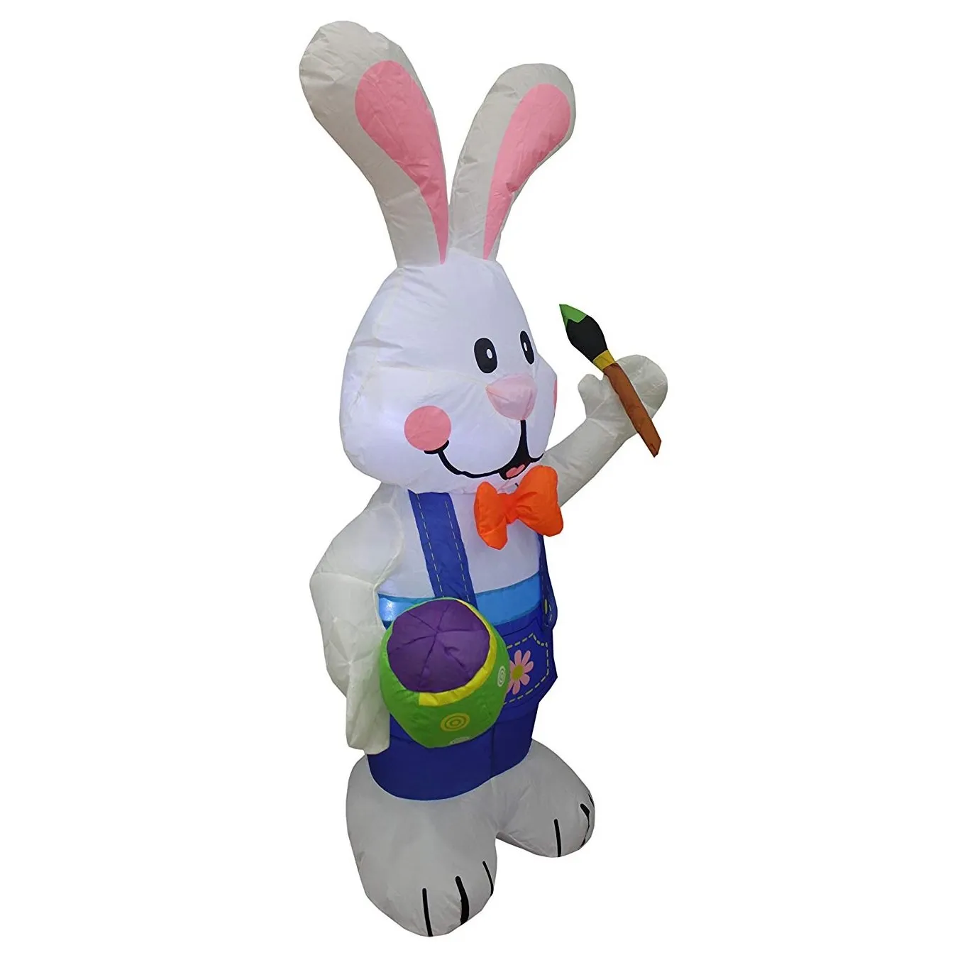 4' Air Inflatable Easter Bunny with a Paintbrush and an Egg