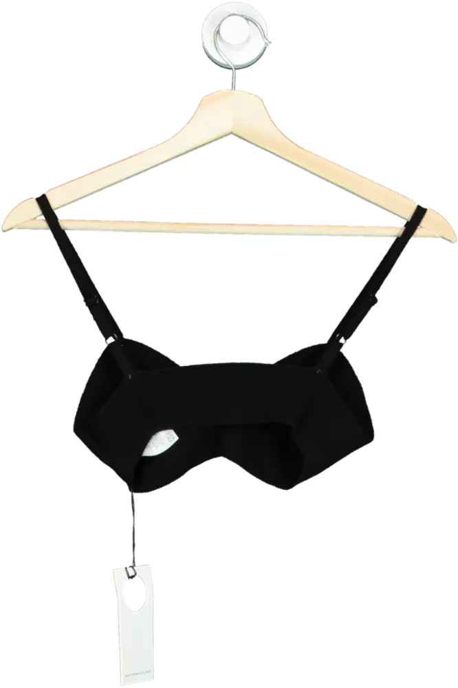Afterhours Black Ribbed Bralette UK XS