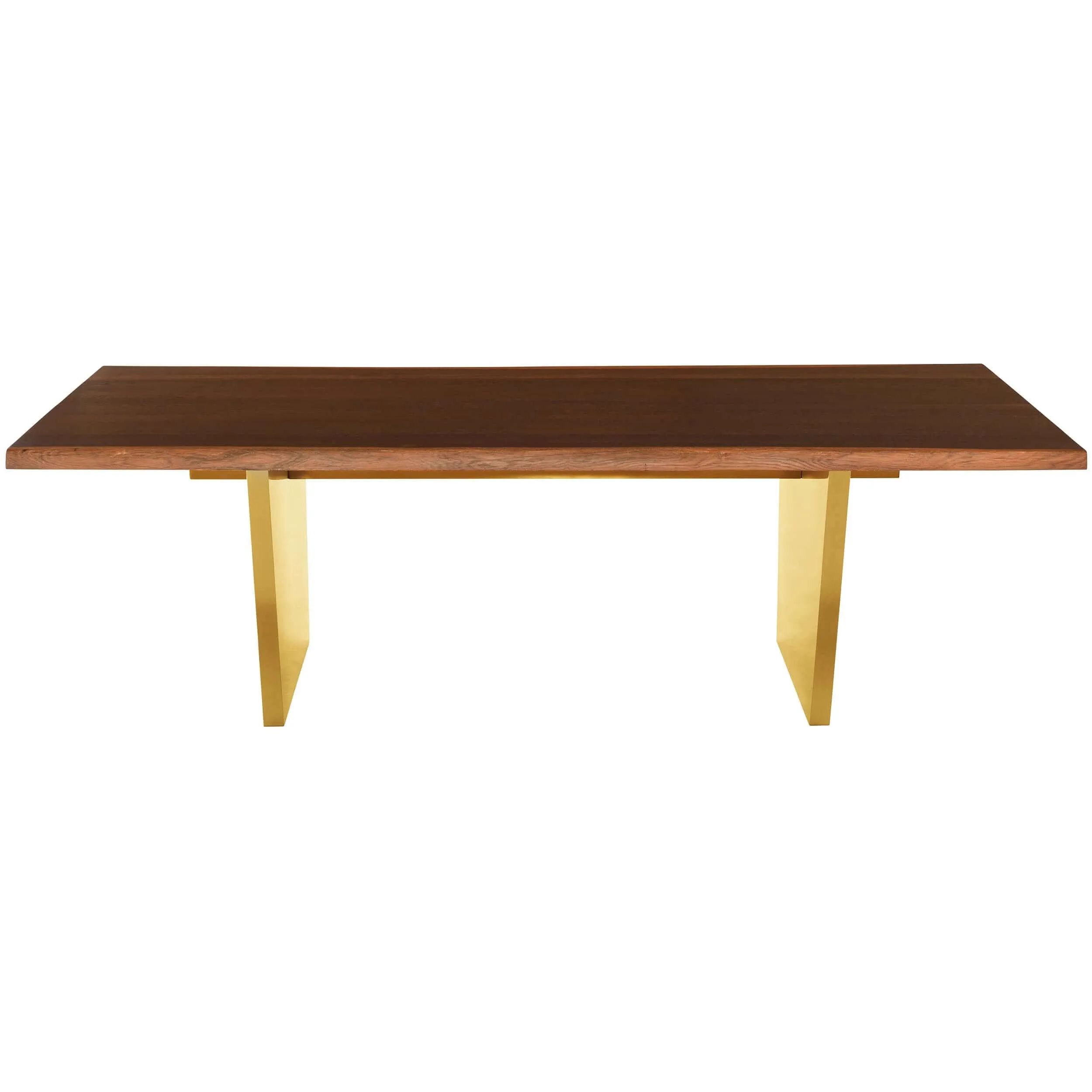 Aiden Dining Table, Seared Oak/Brushed Gold Base