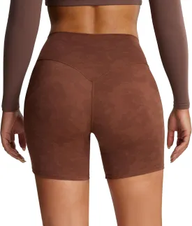 Aoxjox Metamorph Workout Biker Shorts for Women Tummy Control High Waisted Athletic Gym Running Deep V Yoga Short 6"