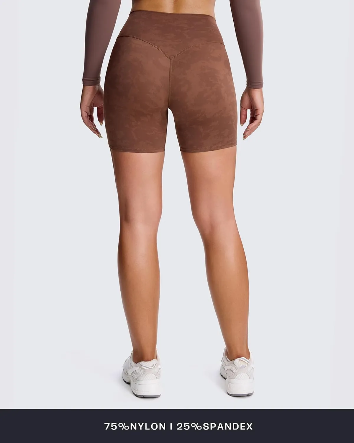 Aoxjox Metamorph Workout Biker Shorts for Women Tummy Control High Waisted Athletic Gym Running Deep V Yoga Short 6"