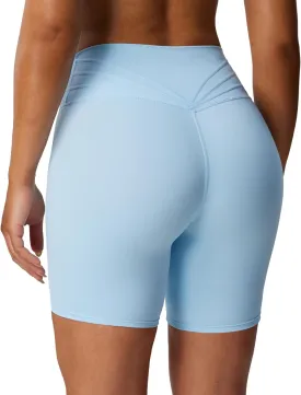 Aoxjox Trinity Workout Biker Shorts for Women Tummy Control High Waisted Exercise Athletic Gym Running Yoga Short 6"