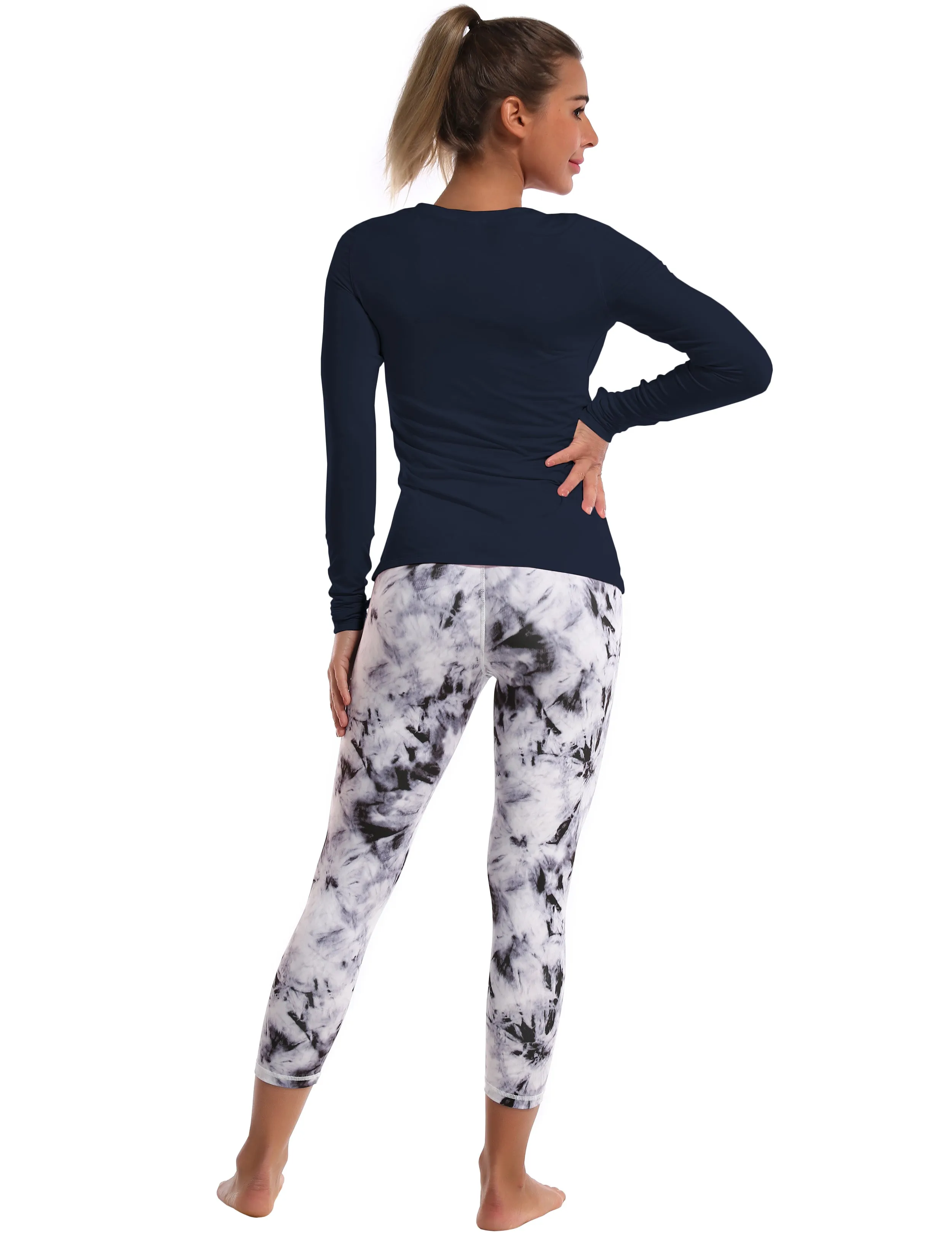 Athlete Long Sleeve Tops darknavy_Gym