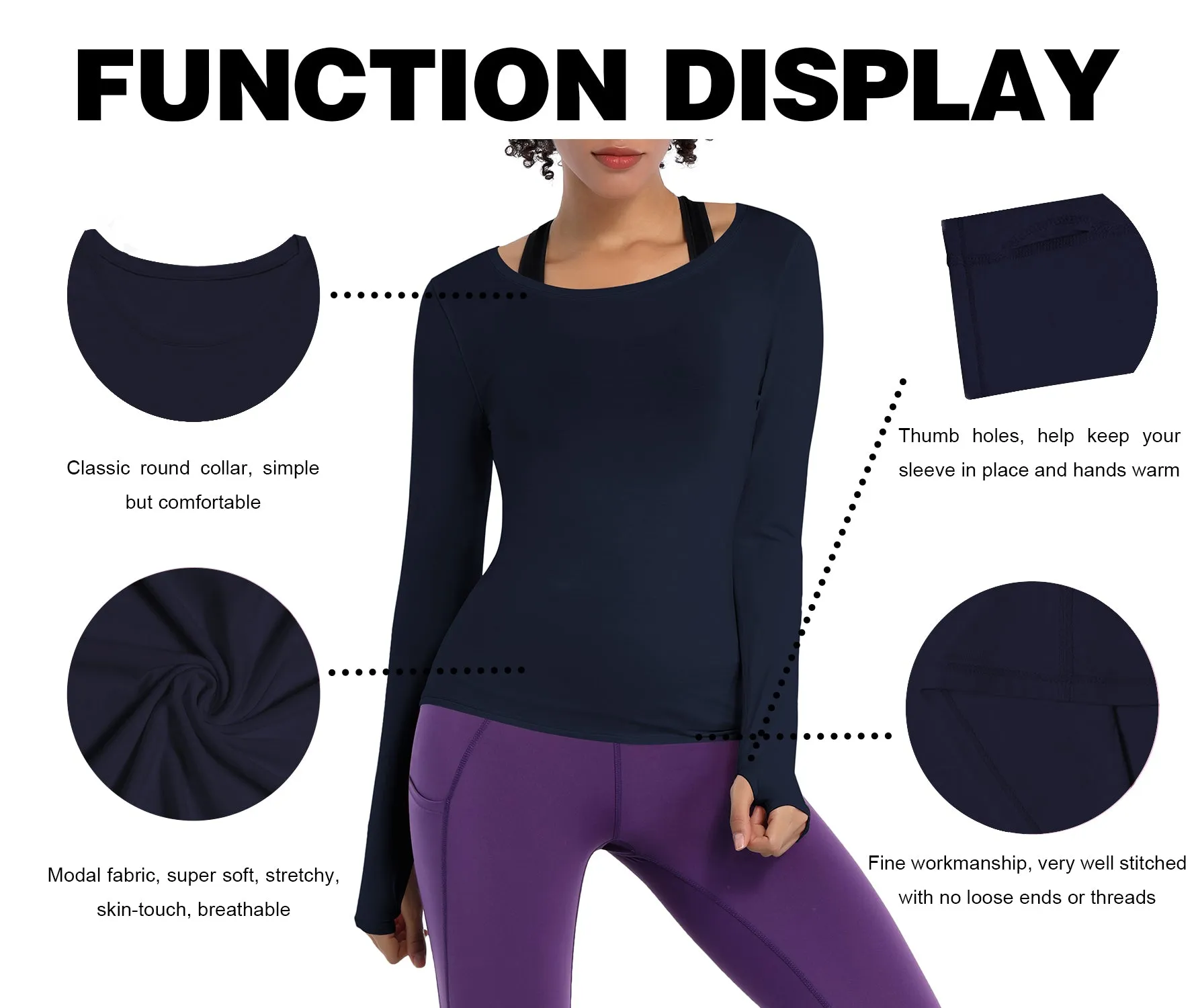 Athlete Long Sleeve Tops darknavy_Gym