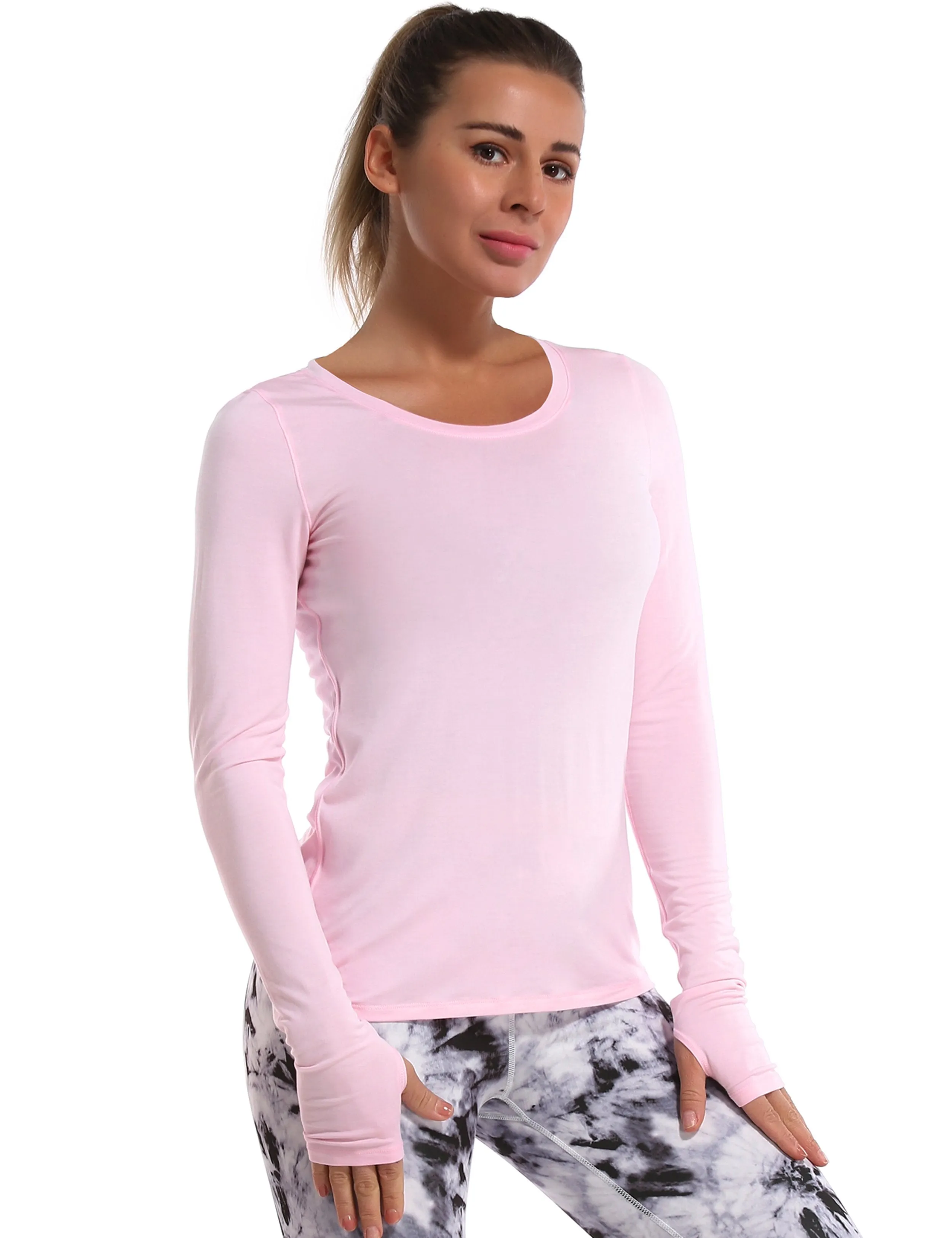 Athlete Long Sleeve Tops lightpink ins_Gym
