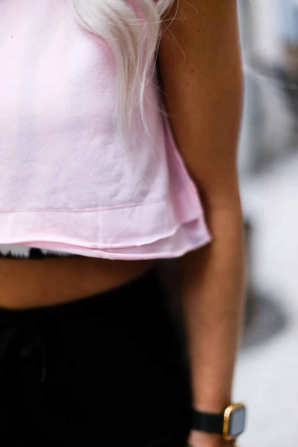 Baby Pink Cropped Workout Tank
