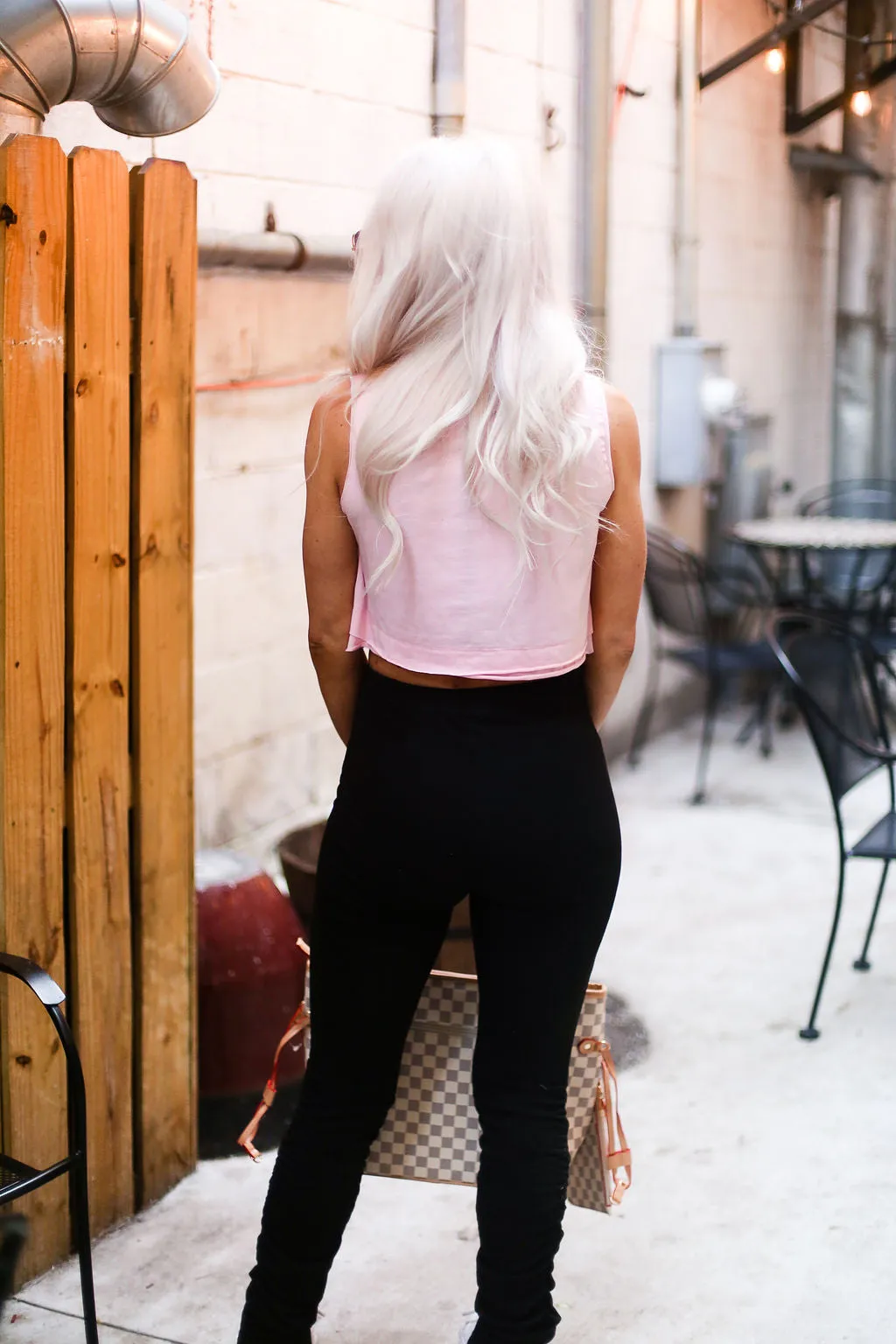 Baby Pink Cropped Workout Tank