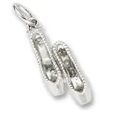Ballet Slippers Charm In 14K White Gold