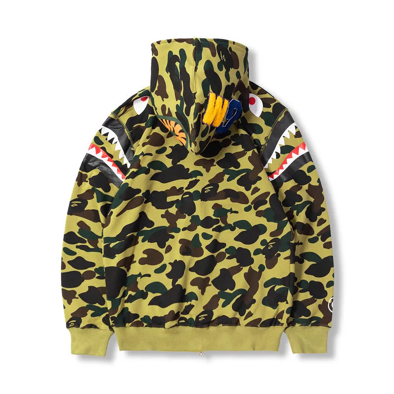 Bape Military Hoodie Autumn Men Camouflage Hoodie Coat