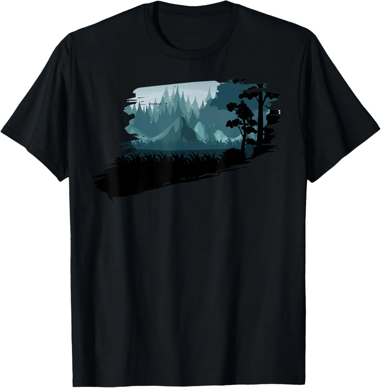 Beautiful Mountain, Nature Trees and Forest T-Shirt