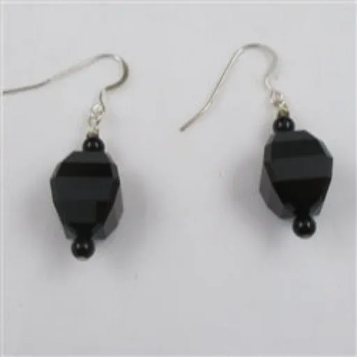 Black Crystal Drop Earrings