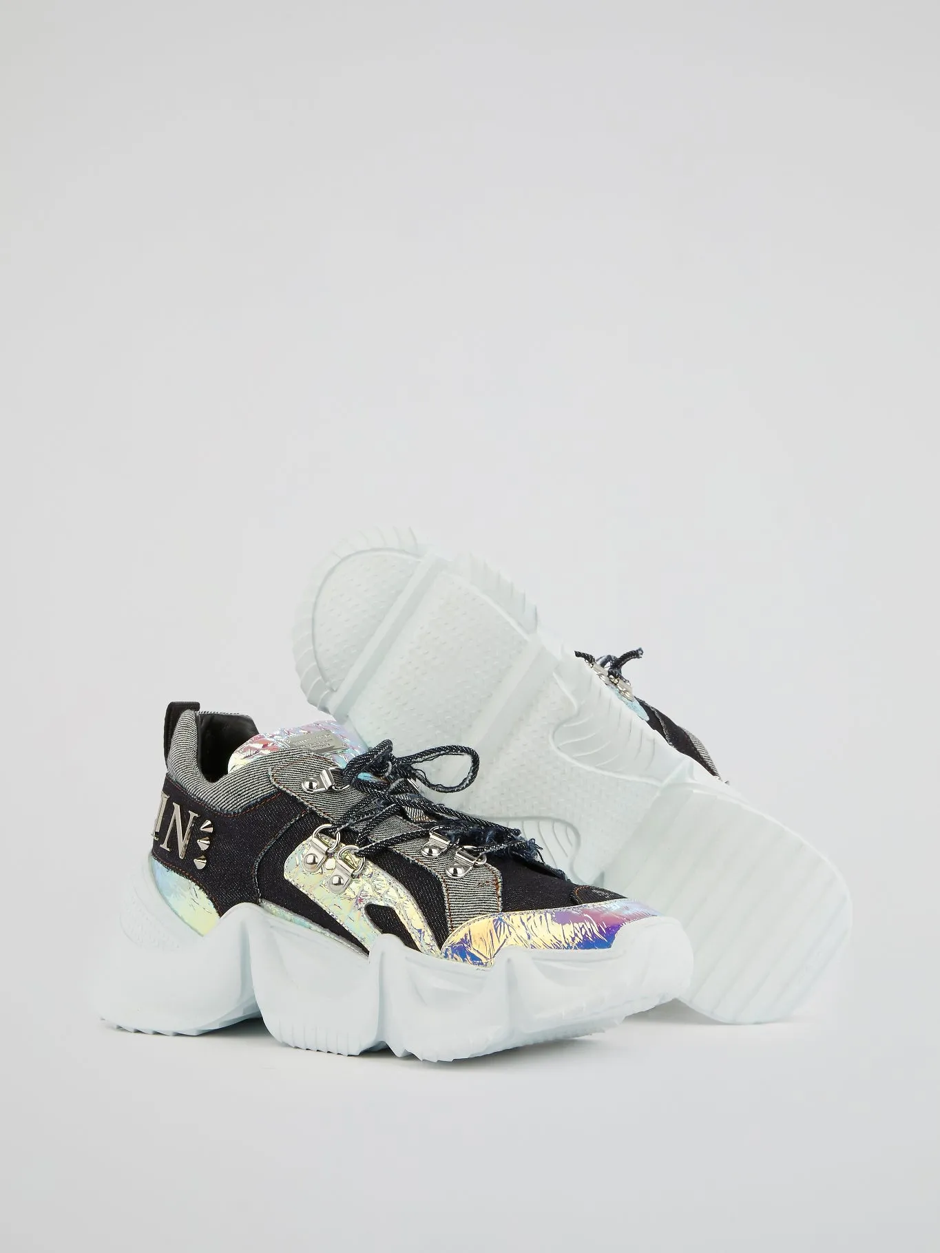 Black Denim Chunky Sneakers