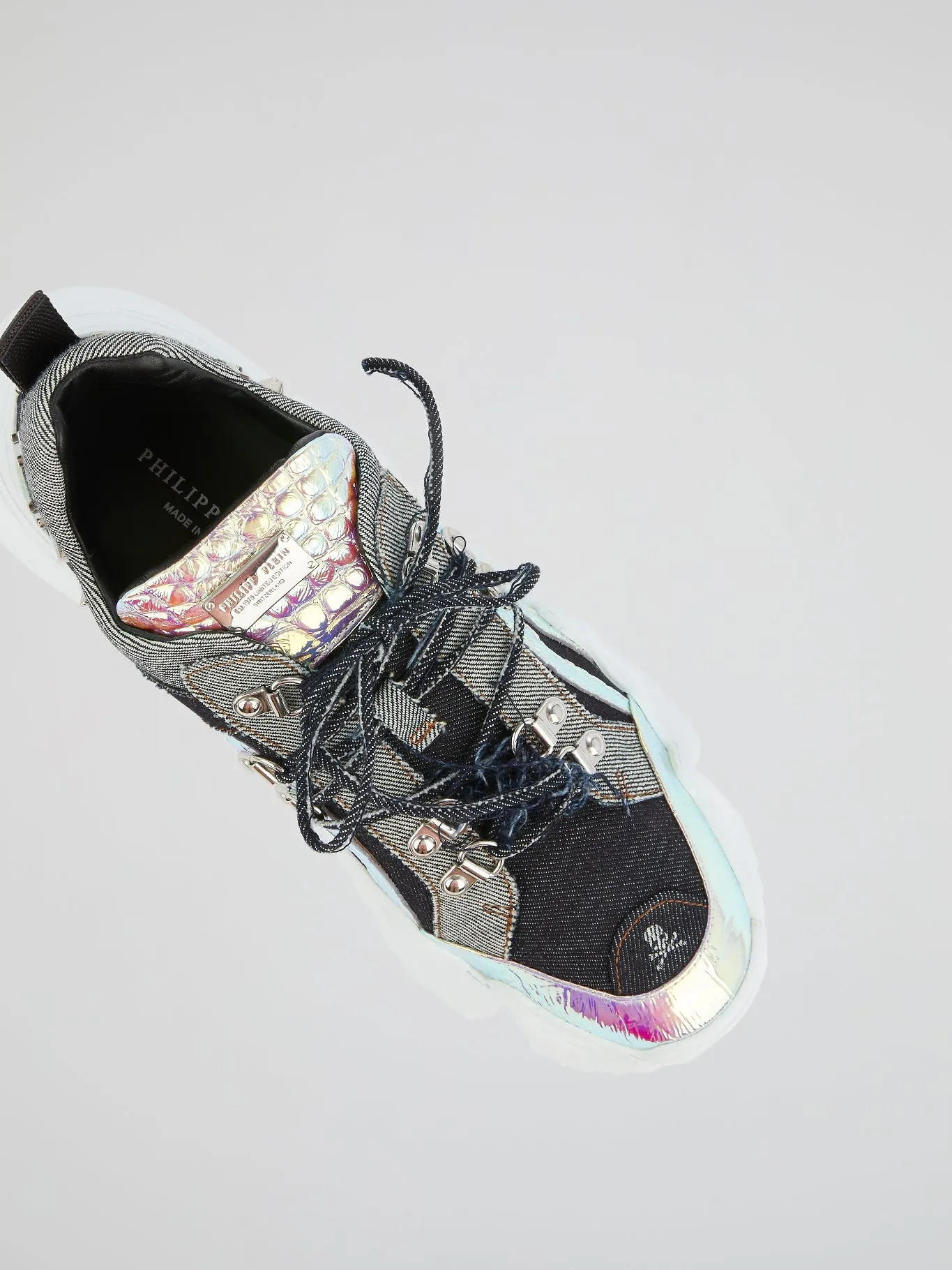 Black Denim Chunky Sneakers