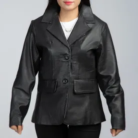 Black Leather Blazer Women