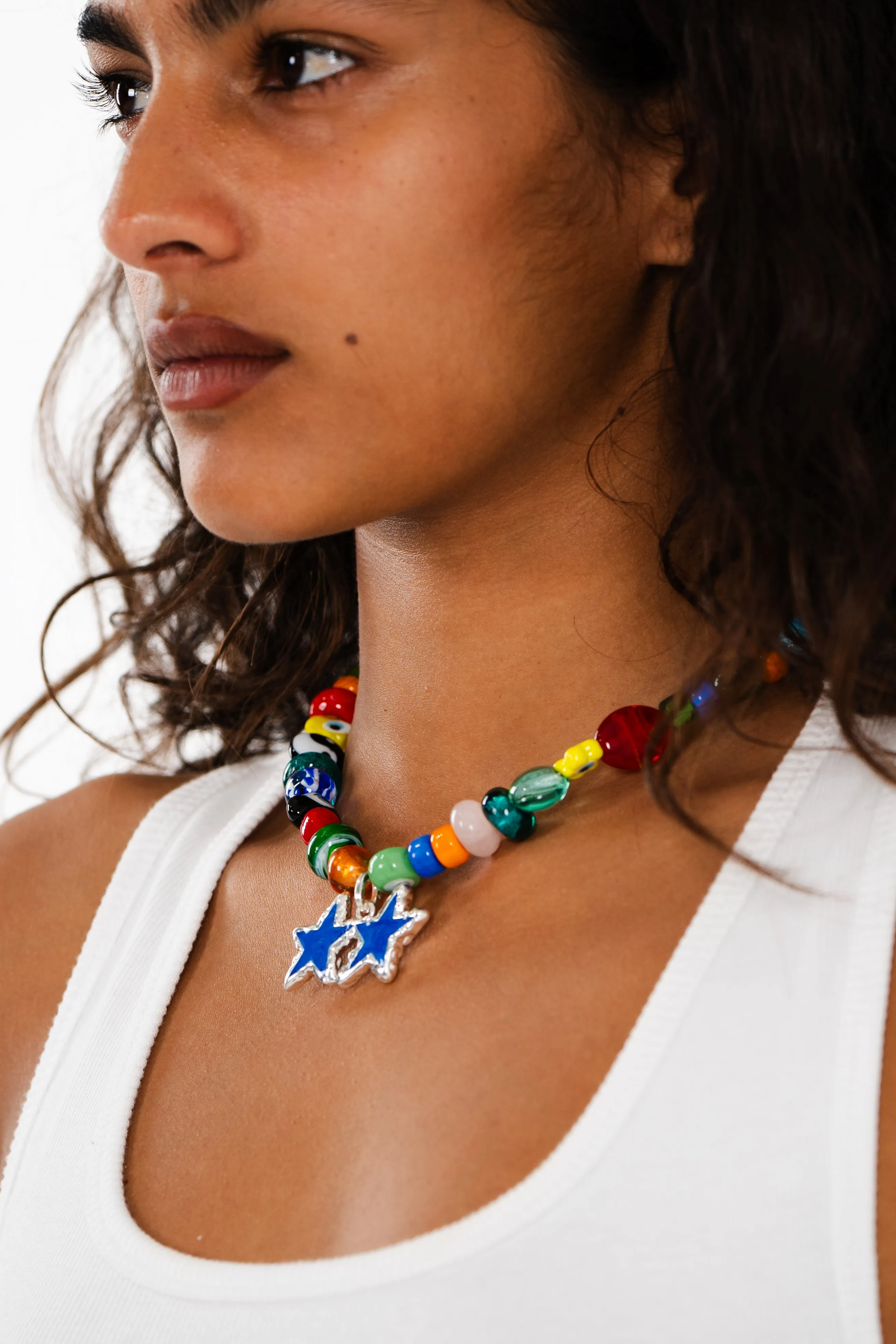 Blue Melted Stars Necklace