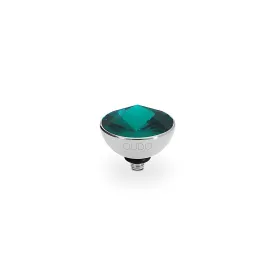 Bottone Silver and Emerald Crystal Ring Gem Top, 11.5mm