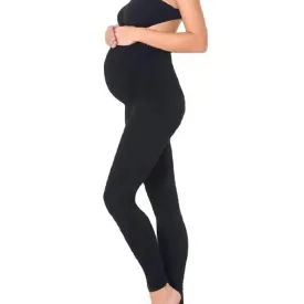 Casual Solid High-rise Maternity Leggings Black