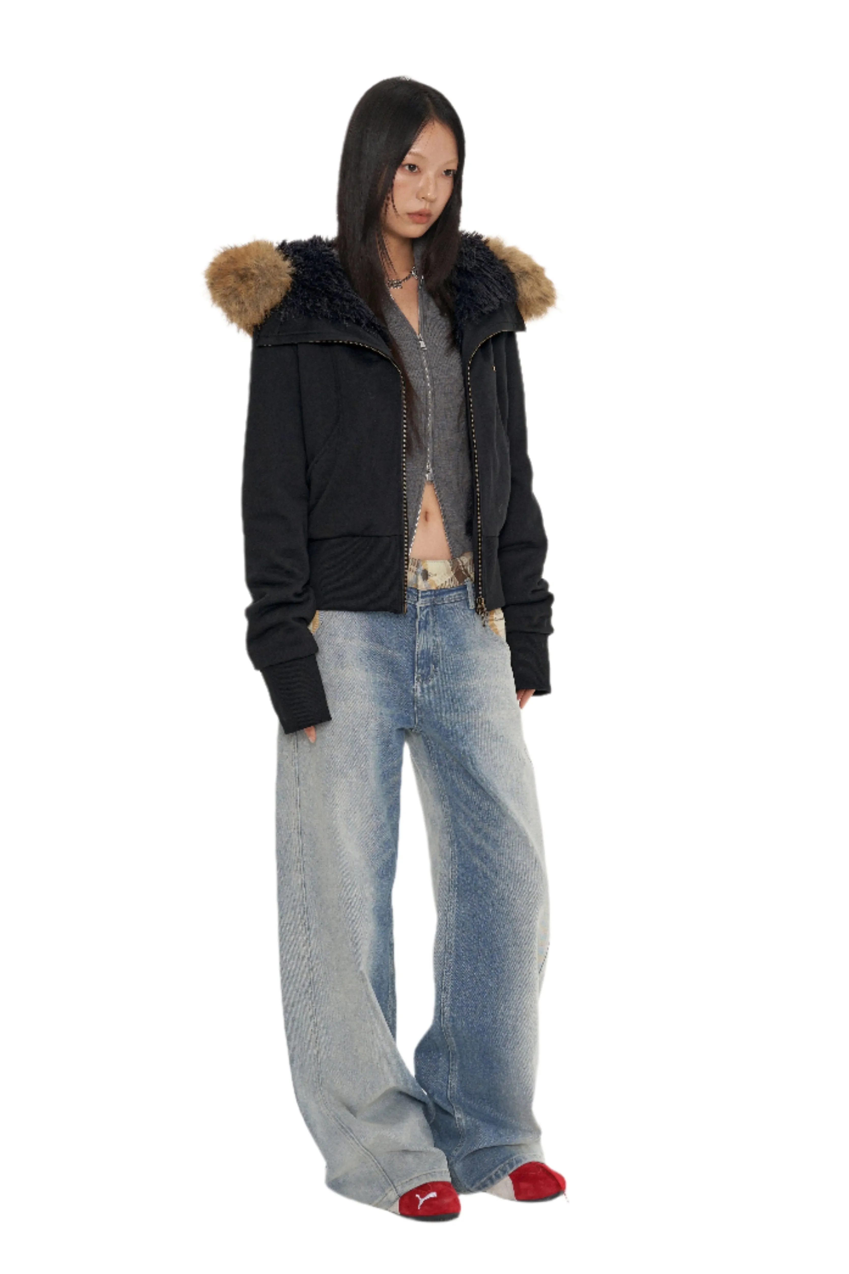 City Walk Thickened Black Hoodie