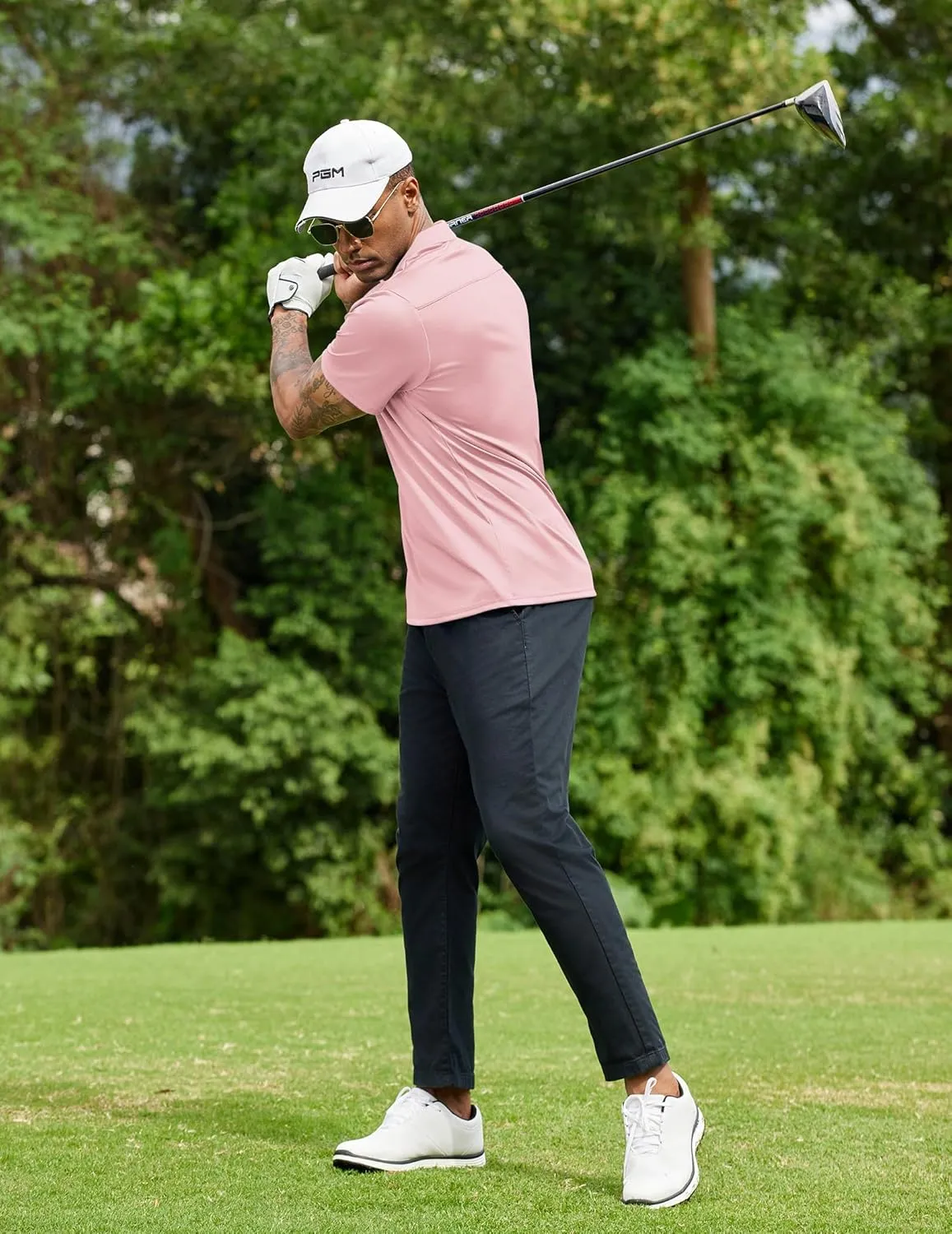 COOFANDY Men Polo Shirts Short Sleeve Quick Drying Athletic Collared Golf Shirts Moisture Wicking Tees