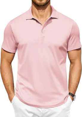 COOFANDY Men Polo Shirts Short Sleeve Quick Drying Athletic Collared Golf Shirts Moisture Wicking Tees