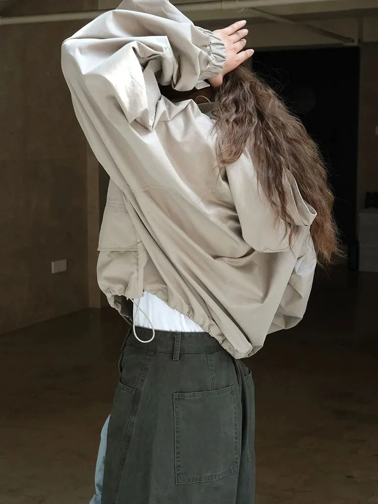 Couture Oversized Crop Windbreaker Jacket