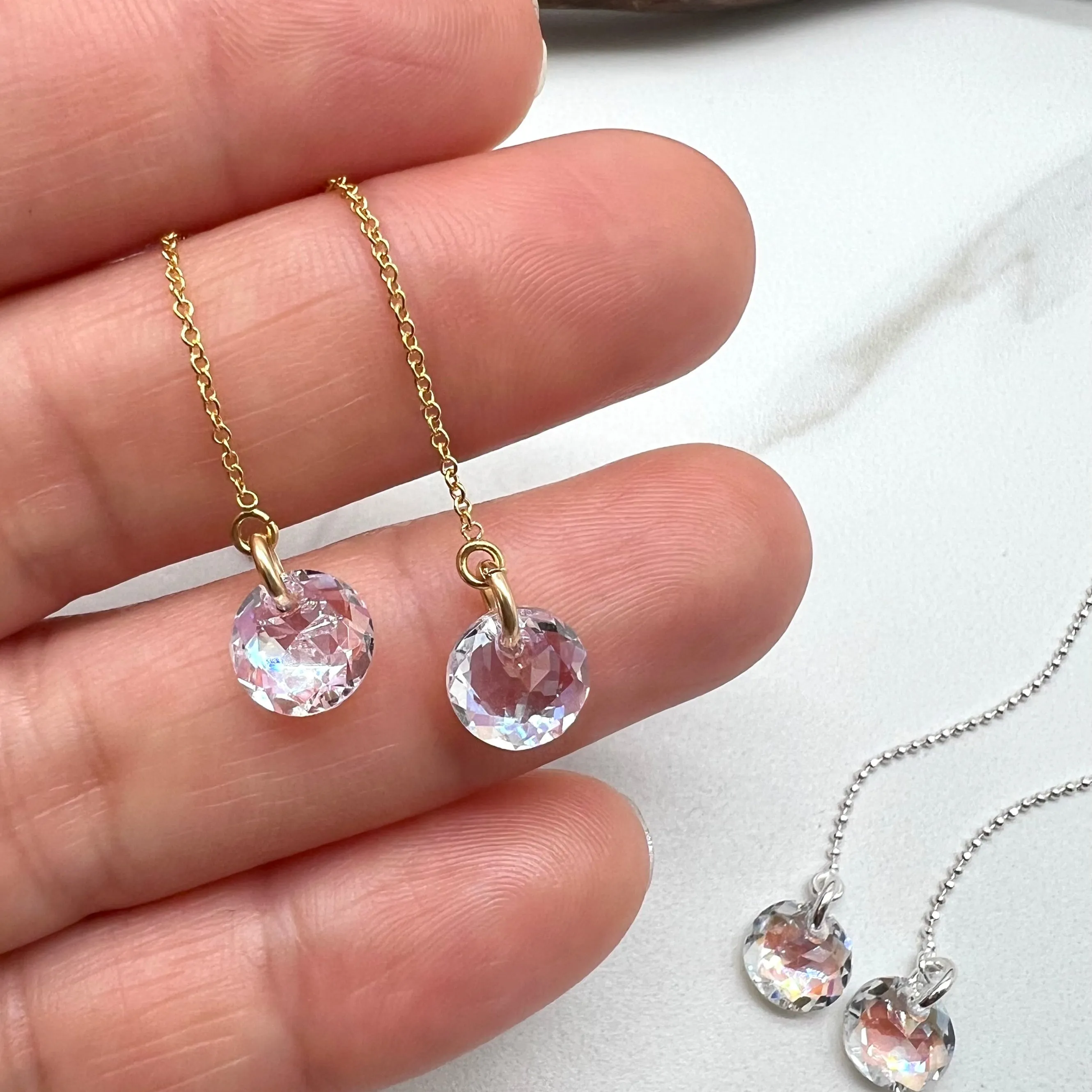 Crystal Shimmer Threader Earrings