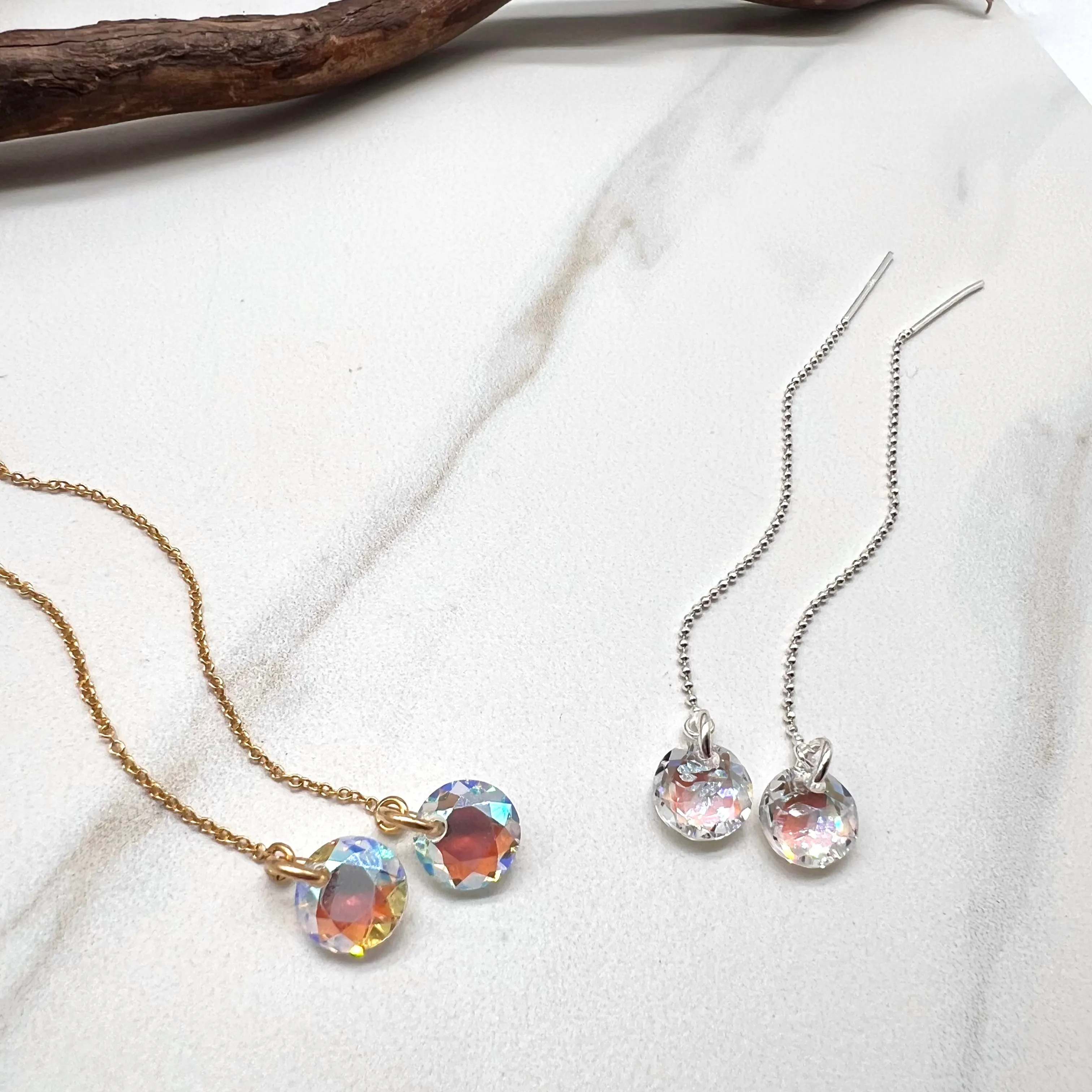 Crystal Shimmer Threader Earrings