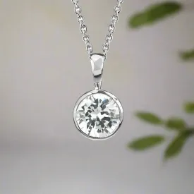 Cubic Zirconia Bezel Necklace