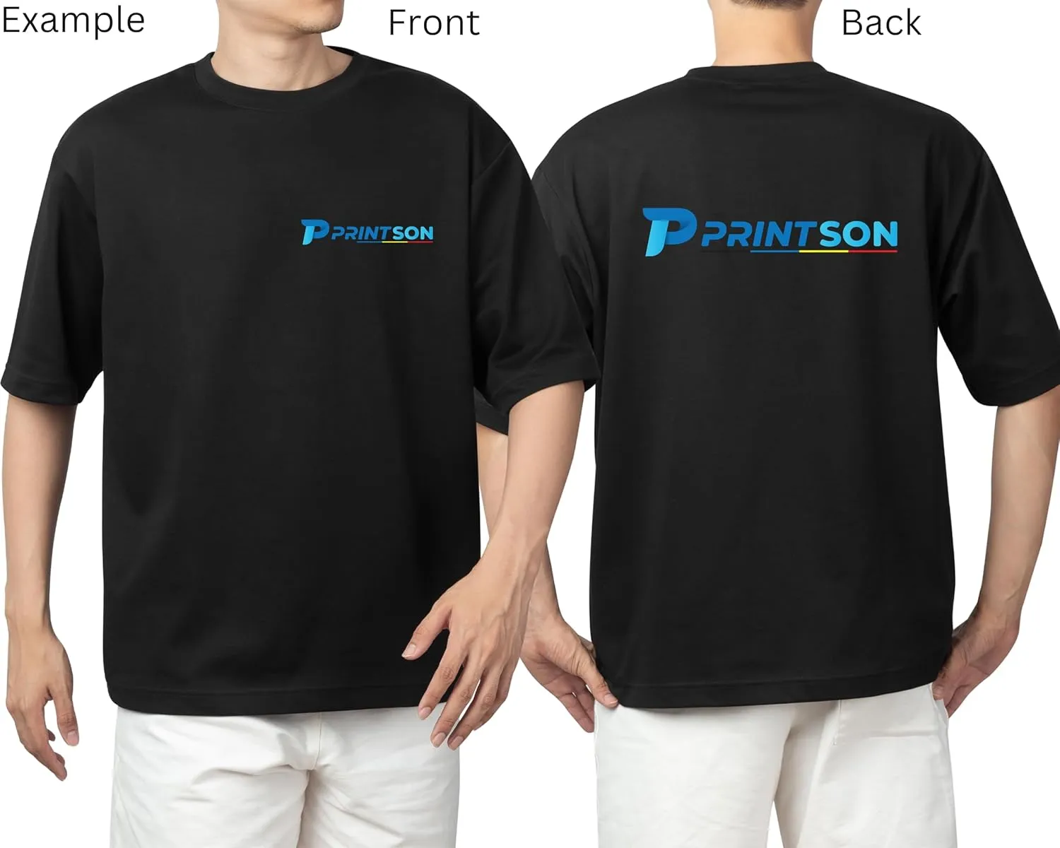 Custom T-Shirt for Men & Women - Personalized Tshirts with Photo and Text - Front and Back Printed Unisex Shirt