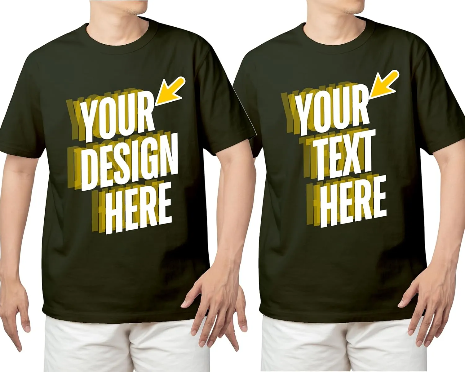 Custom T-Shirt for Men & Women - Personalized Tshirts with Photo and Text - Front and Back Printed Unisex Shirt