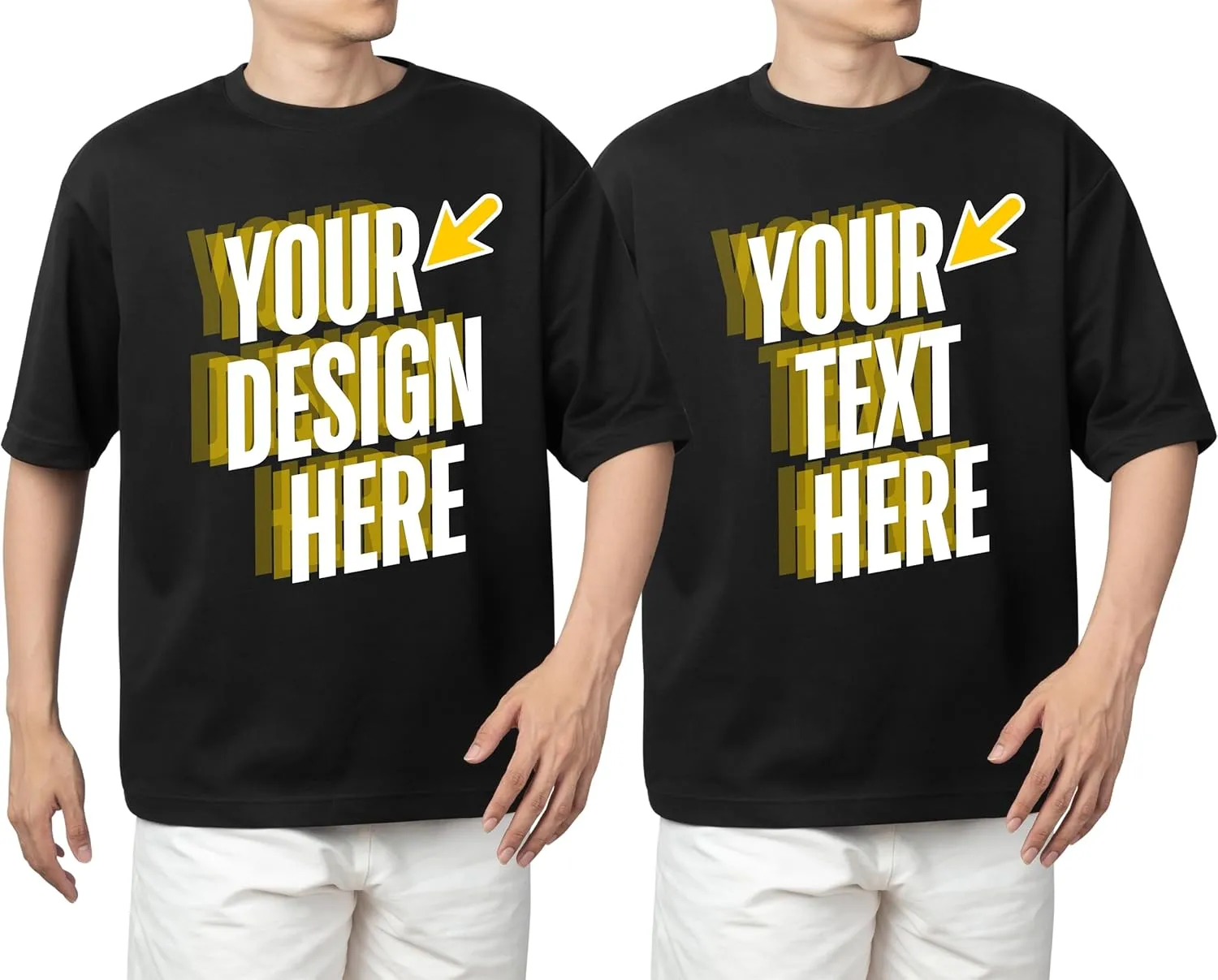 Custom T-Shirt for Men & Women - Personalized Tshirts with Photo and Text - Front and Back Printed Unisex Shirt