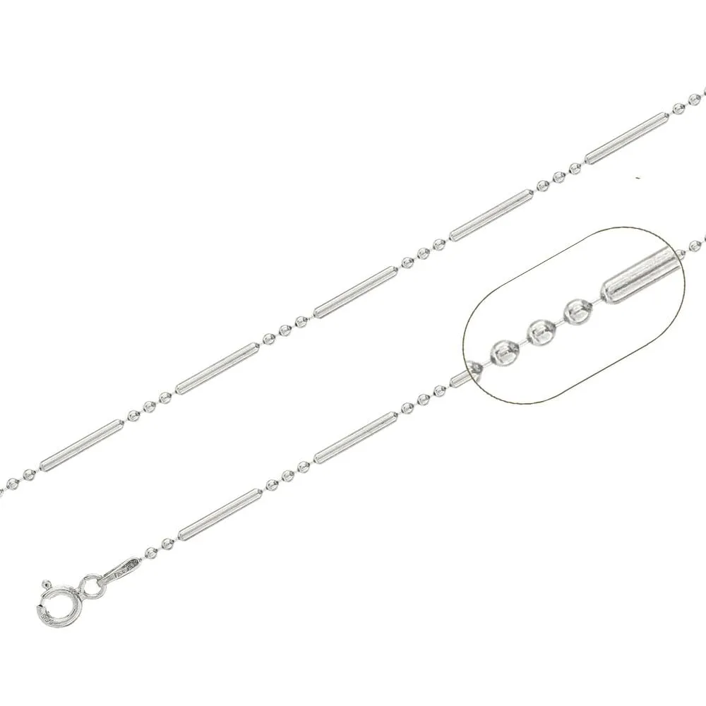 Dainty 925 Sterling Silver Beaded Necklace | Choker Stack/Layering Necklace for Women and Girls Length from 16-26IN