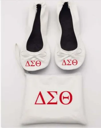 Delta Sigma Theta Ballet Slippers w/ Bag (Sizes from 5-13)