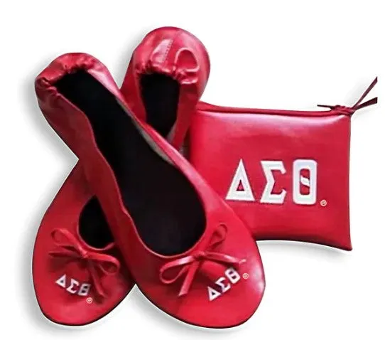 Delta Sigma Theta Ballet Slippers w/ Bag (Sizes from 5-13)