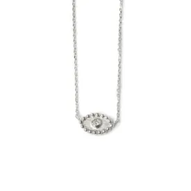 Dew Drop Evil Eye Necklace - White Sapphire