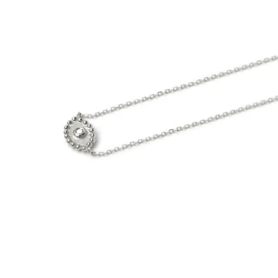 Dew Drop Evil Eye Necklace - White Sapphire