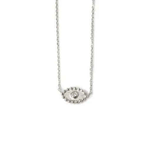 Dew Drop Evil Eye Necklace - White Sapphire