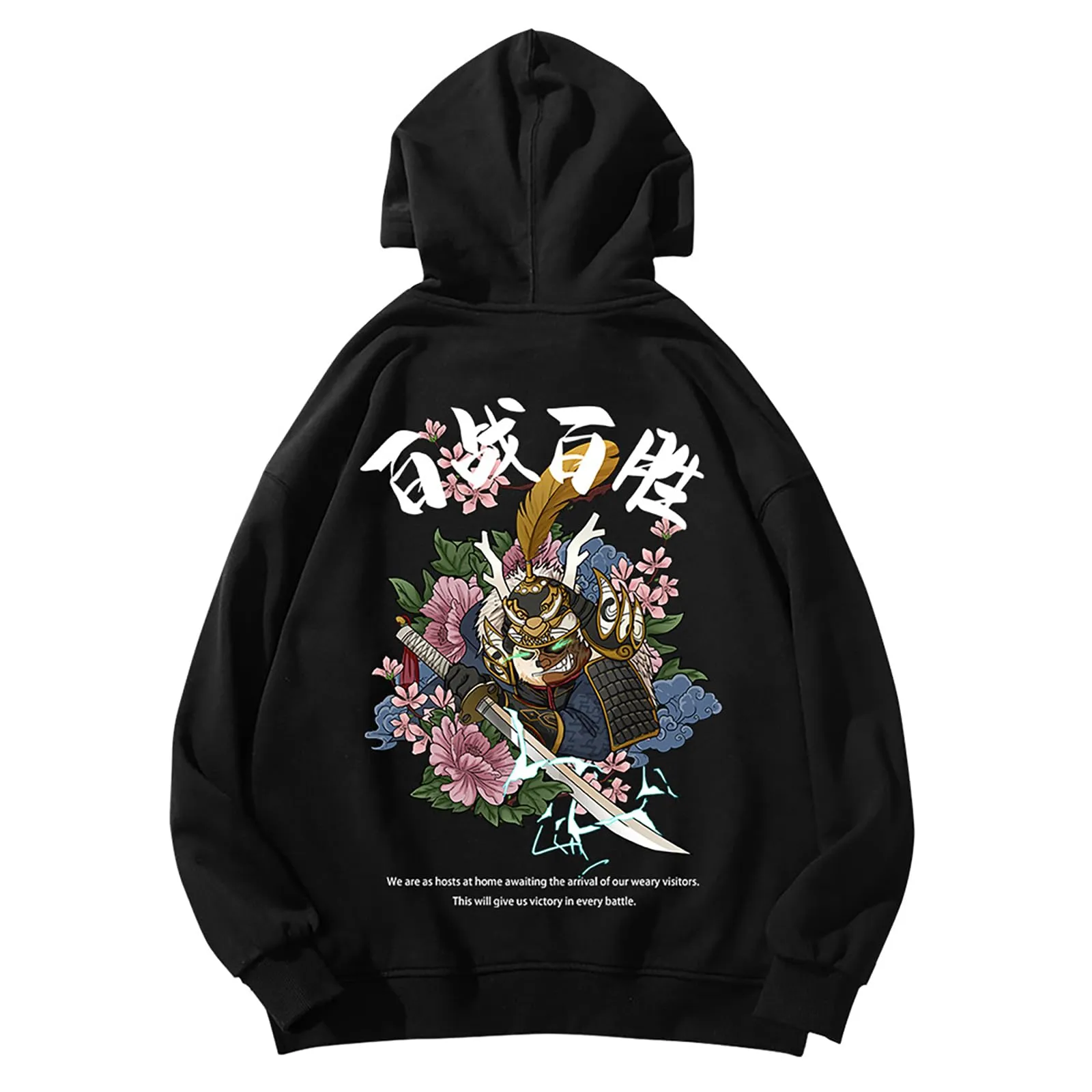 Drawstring Pattern Loose Hoodie with Pocket