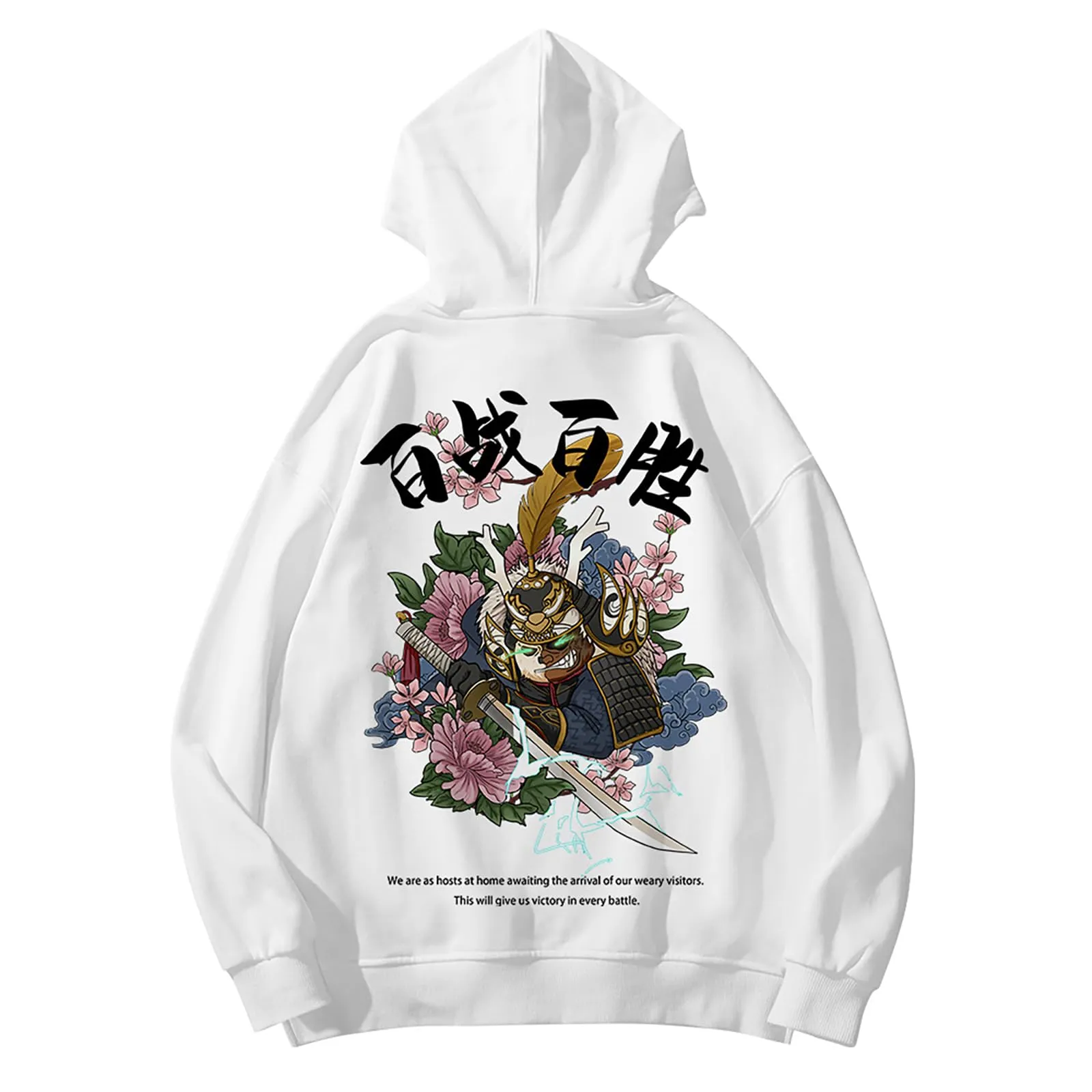 Drawstring Pattern Loose Hoodie with Pocket