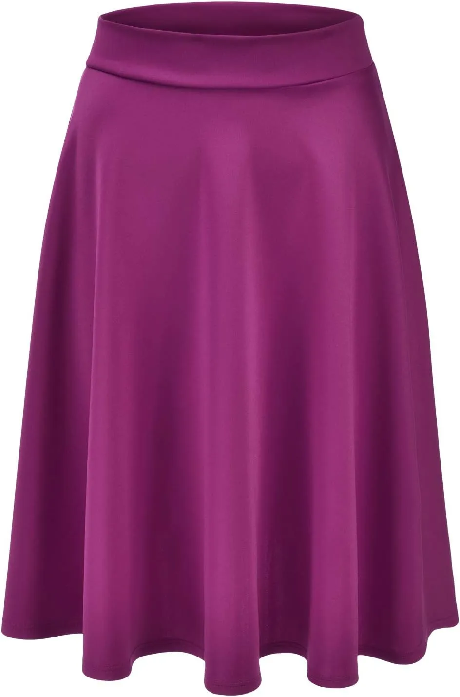 EIMIN Women's Basic Versatile Stretchy Flared Casual Midi Skater Skirt (S-3XL)