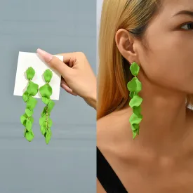 Fashion Acrylic Flower Petals Korean Long Dangle Earrings For Women
