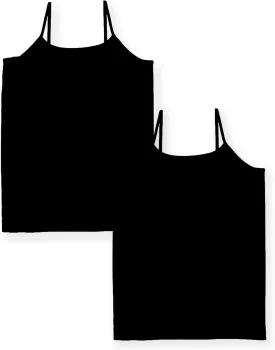 Girls Full Sleeveless Camisole Tank Tops  Stretch Undershirts Comfortable Camis (One Size Fits Ages 10-14)