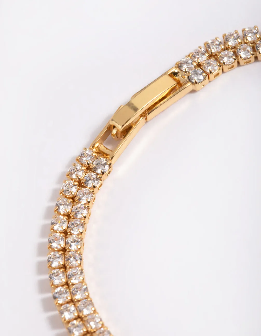 Gold Plated Cubic Zirconia Layered Bracelet
