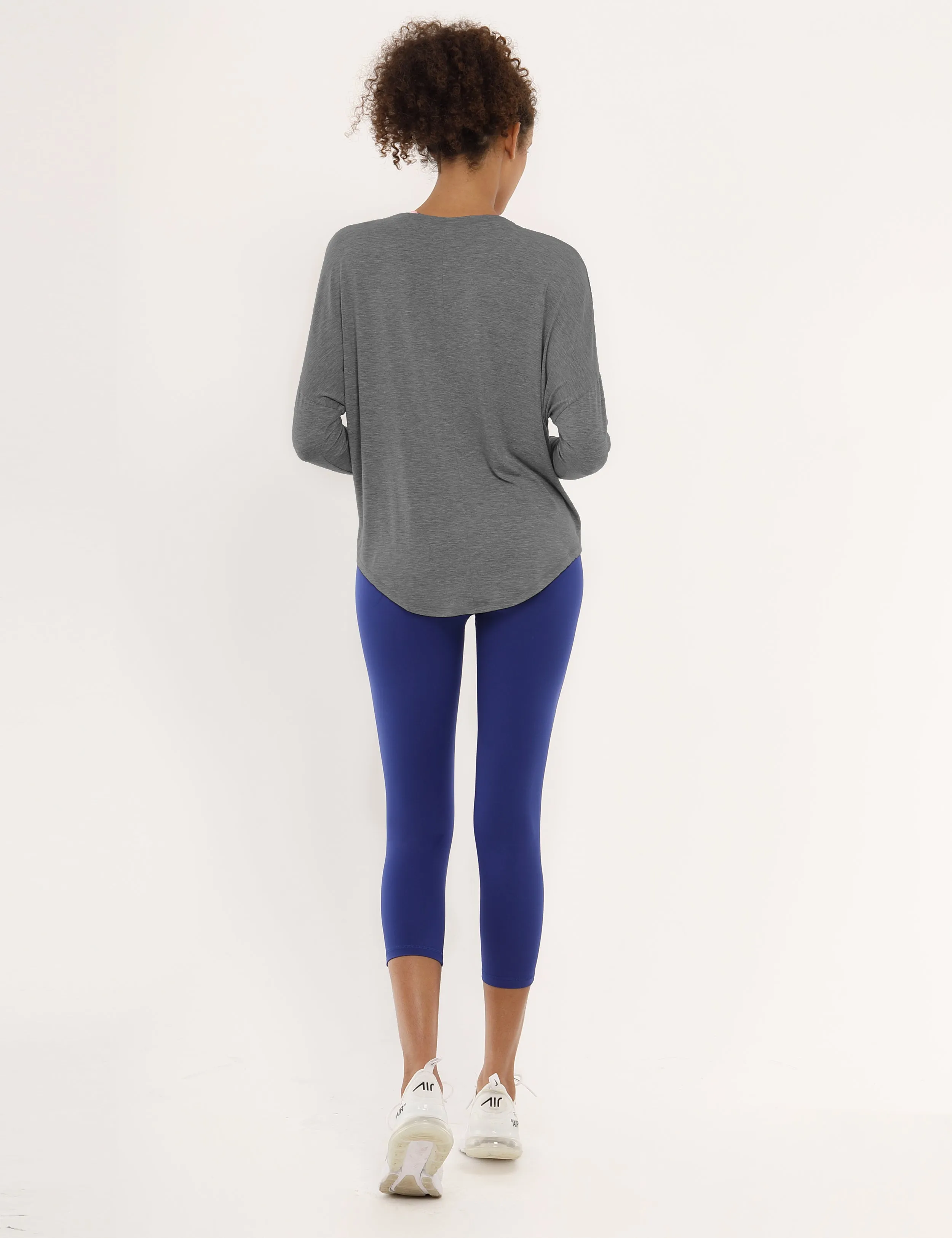 Gym Batwing Tunic Tops heathercharcoal_Gym