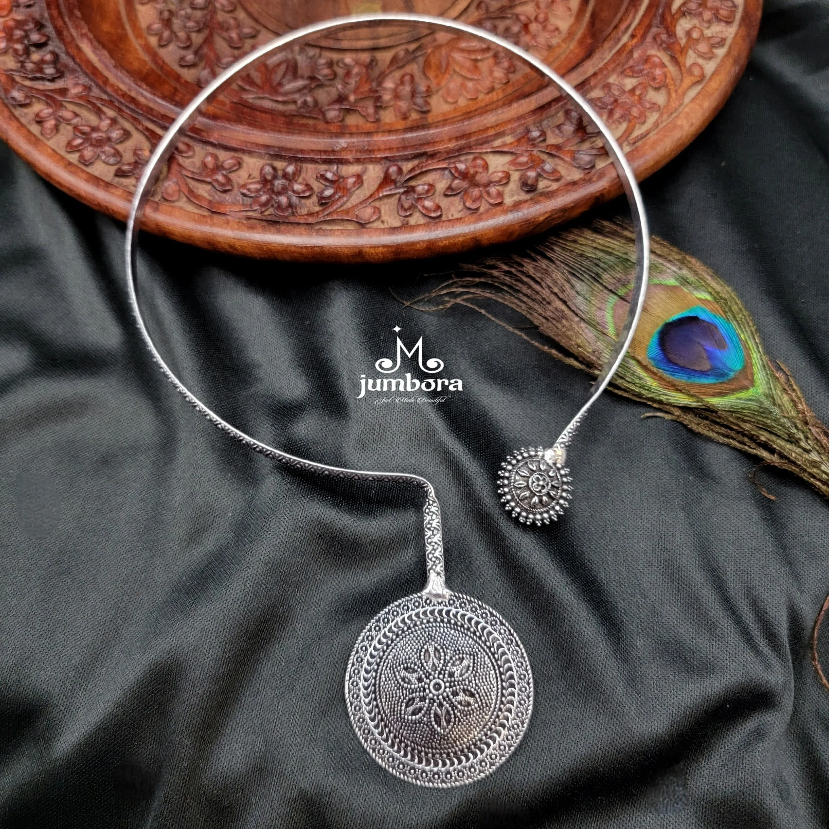 Hasili Oxidized German Silver Necklace