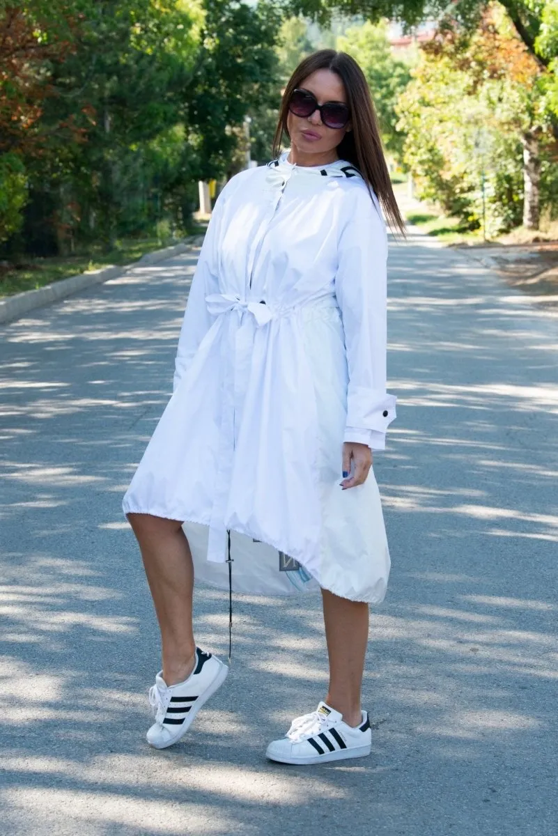 Hooded Print Raincoat EUGF