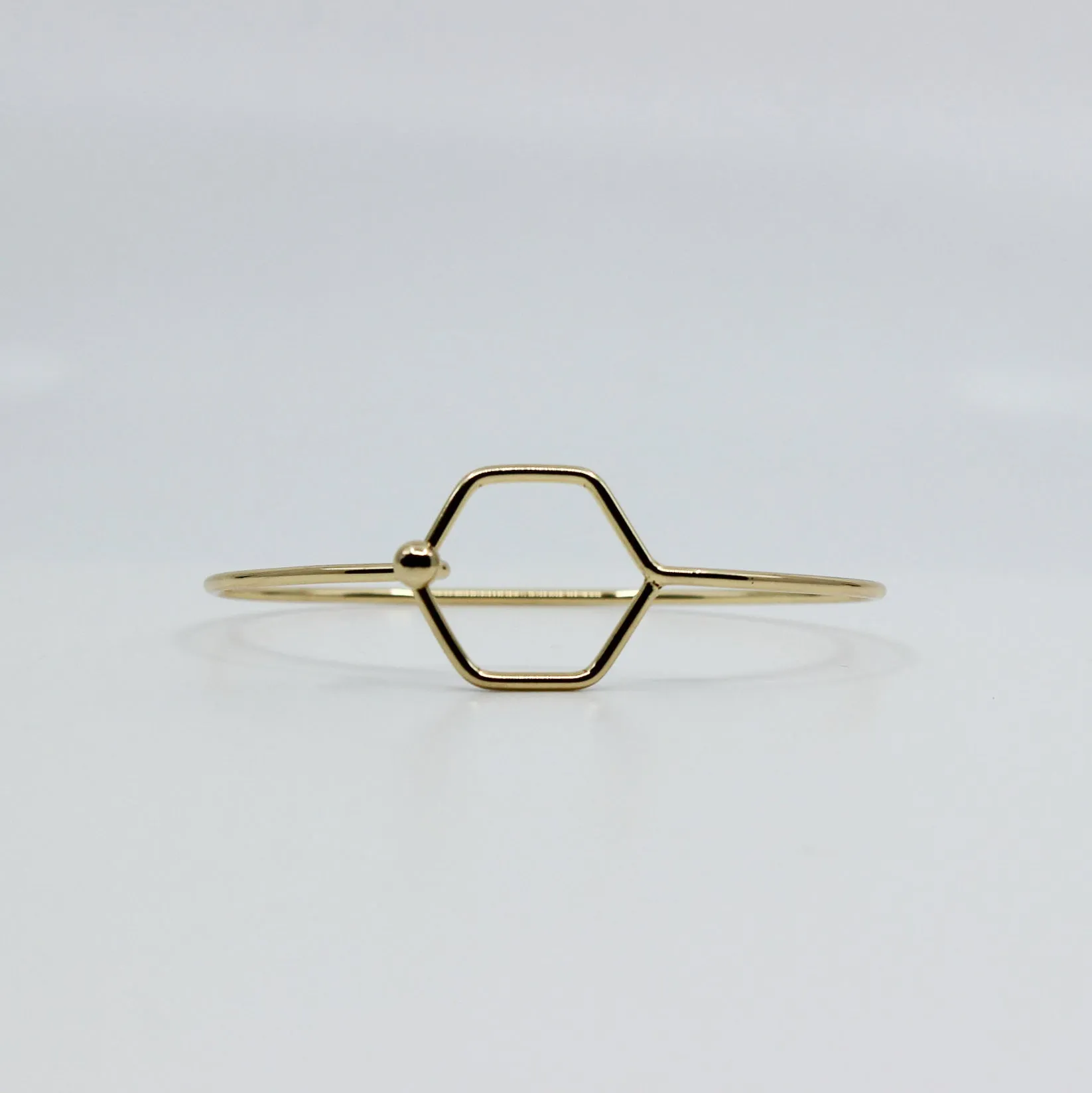 Hustle Hard // Hexagon Clasp Bracelet, Gold or Silver, Boho Layered Jewelry // BH-B004